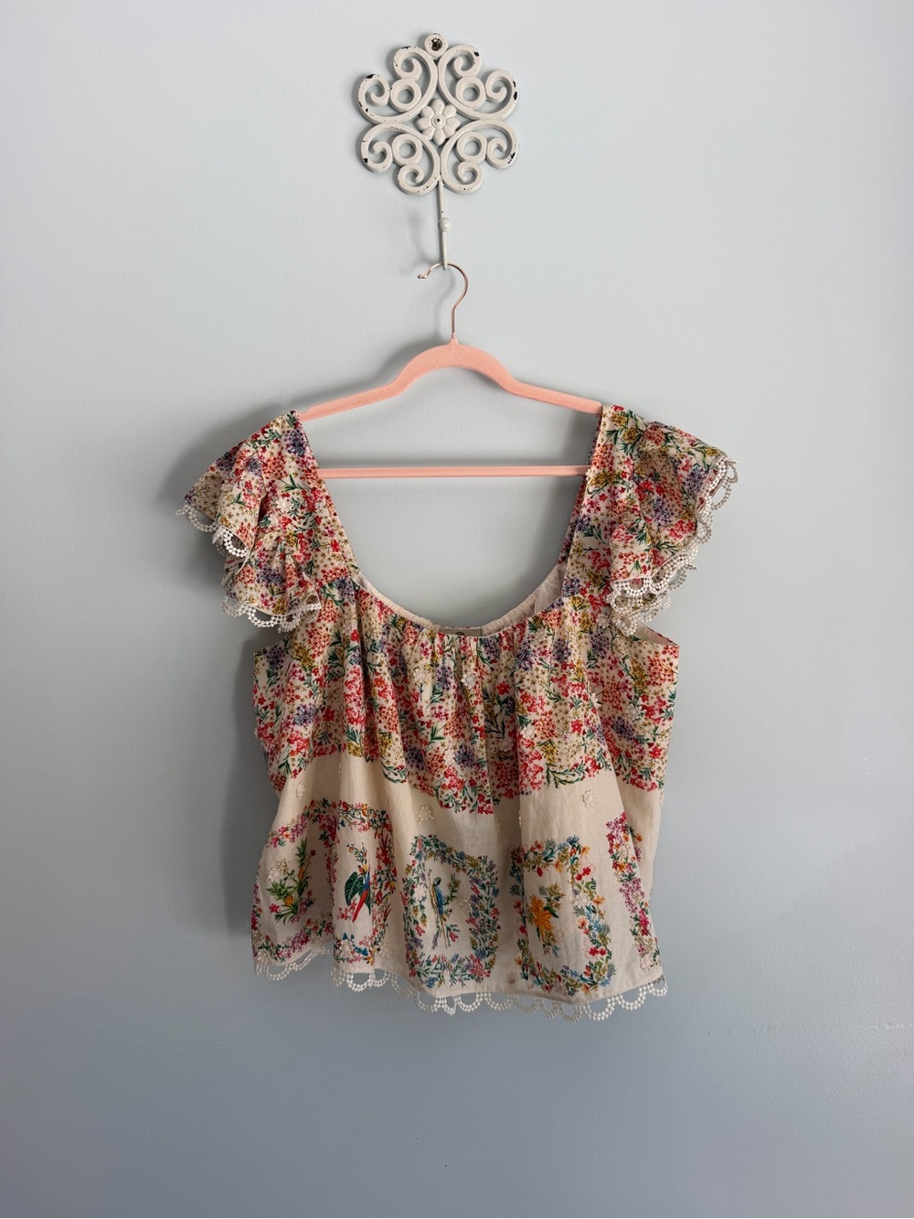FARM Rio Delicate forest Scarves Square-Neck Top - Picture 4 of 10